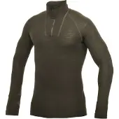 Woolpower Skipullover Zip Turtleneck Lite Pine Green Unisex-XS