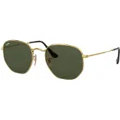 Ray-Ban HEXAGONAL FLAT LENSES, Erwachsener, Uni, Hexagonal, Gold, Nicht-polarisierte Linse, Metall