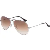 Ray-Ban RB 3025 AVIATOR Unisex-Sonnenbrille Vollrand Pilot Metall-Gestell, grau