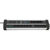 Brennenstuhl 1392000232, 3 m, Drinnen, Type E/F, IP20, Schwarz, Silber, 14 AC-Ausgänge