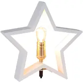Star Trading Holzstern - Adventsstern - Tischlampe - hängend oder stehend - D: 50cm - E27 Fassung - weiß
