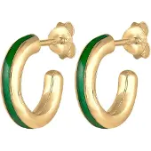 Elli Ohrringe Creolen Hänger Emaille Edel 925 Sterling Silber Elli Gold