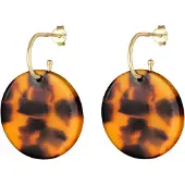 Elli Ohrringe Hänger Creole Geo Plättchen Leo Look 925 Silber Elli Gold