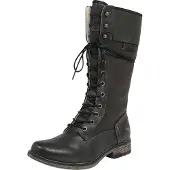 Mustang Damen Stiefel Schnürstiefel Warmfutter Blockabsatz 1295-606, Größe:36 EU, Farbe:Grau