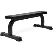 VirtuFit Flache Fitnessbank Schwarz - Stabile Trainingsbank bis 250 kg