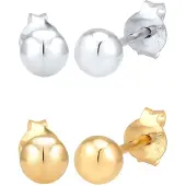 Elli Ohrringe 2Er Set Kreis Bicolour Geo 925 Silber Vergoldet Elli Gold
