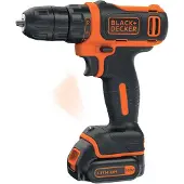 Black & Decker BDCDD12-QW, Handbohrmaschine, Ohne Schlüssel, Schwarz, Orange, 1 cm, 2,5 cm, 1 cm