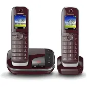 Panasonic KX-TGJ322GR Strahlungsarmes Schnurlostelefon mit Anrufbeantworter, Farbdisplay, Rufnummernanzeige, 18h Sprechzeit, 12 Tage Standby, Freisprechfunktion, Babyfon-Funktion, DECT