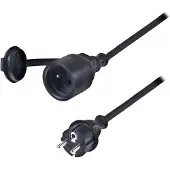 Solight predlžovací prívod - spojka, 1 zásuvka, 5m, 3 x 1,5mm2, gumová, čierna