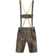 Haus Huberts Lederhose Herren kurz sandgrau, Groesse:50