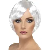 Smiffy Kurz Bob mit Franseln Weiss