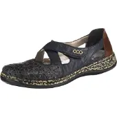 Rieker 463H4 Damen Halbschuhe Ballerinas Leder, Größe:38 EU, Farbe:Blau