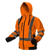 Neo Tools Warnjacke mit Reflektionsstreifen 100% Polyester orange M/50