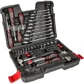 Top Tools Werkzeugsatz 73-teilig, 1/4 Zoll und 3/8 Zoll, mit Ratsche und Schraubendrehern im Kunststoffkoffer