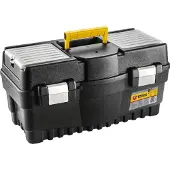 Topex Profi Werkzeugkasten 22" (54,7 x 27,1 x 27,8 cm) Organizer, Verschließbare Fächer, Alu-Klammern, Kunststoffgriff, Buckle, Lightweight Kunststoff Werkzeugbox mit Abnehmbarem Tablett