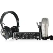 Behringer U-PHORIA STUDIO PRO Komplettes Aufnahmepaket mit hochauflösendem USB-Audio-Interface, Kondensatormikrofon, Studiokopfhörer und mehr