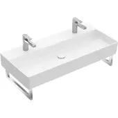 Villeroy & Boch V&B Waschtisch Memento 2.0 100x47cm, 2xHahnloch, m ÜL, st. wh. C+