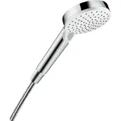 Hansgrohe Crometta, Handduschbrause mit Kopf, Chrom, Weiß, Wand