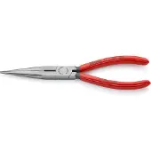 Knipex Flachrundzange DIN ISO 5745 Länge 200mm mit Schneide gerade Chrom Kunststoff-Überzogen - 26 13 200