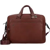 Piquadro Black Square Portfolio Computer Briefcase with iPad Compartment tobacco