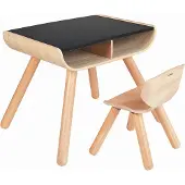 PlanToys Holzspielzeug Tisch & Stuhl - Schwarz