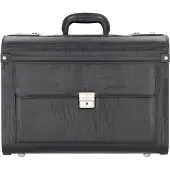 Alassio Pilotenkoffer VICENZA, Hauptfach, Laptopfach bis 17'', Stiftschlaufen, Tragegriff, abschließbar, Kunstleder, schwarz