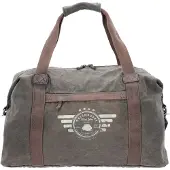 Green Burry Greenburry Reisetasche Sporttasche Canvas TravelBag Vintage Aviator khaki mit Lederbesatz 5909-30