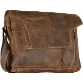 Greenburry Schultertasche Businesstasche Vintage Revolver Bag Brown braun
