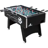 Cougar Arena Tischkicker | Höhenverstellbarer Kickertisch mit Teleskopstangen in Schwarz | Fußballtisch inkl. 4 Bälle & Punktezähler | Indoor Tischfußball für Erwachsene