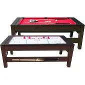 Cougar Reverso Billard & Airhockey Tisch 6ft in Braun / Rot | Höhenverstellbarer Airhockeytisch & Billardtisch 2in1 inkl. Zubehör | Tischbillard für Kinder und Erwachsene für Zuhause