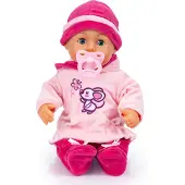 Bayer Design 93824BD Babypuppe mit Schlafaugen, 24 Babylaute, weicher Körper 38 cm