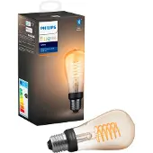 Philips Hue White ST64 Edison – Smarte Lampe E27, Intelligentes Leuchtmittel, Bluetooth/Zigbee, Schwarz, Grau, LED, E27, ST64