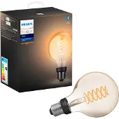 Philips Hue White E27 Filament Globe G93 - 550lm, Intelligentes Leuchtmittel, Bluetooth/Zigbee, Schwarz, Grau, LED, E27, G93