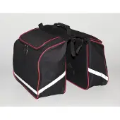Filmer 46.353 Fahrrad Doppeltasche rot/schwarz mit Reflektorstreifen