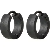 KUZZOI Ohrringe Männer Creole Kreis Matt 925 Sterling Silber Kuzzoi Schwarz