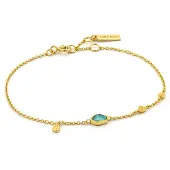 Ania Haie Damen-Armband Turquoise Discs 925er Silber Ania Haie Gold