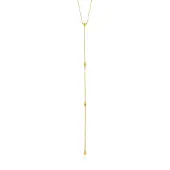Ania Haie Damen-Kette Modern Beaded Y Neckblace 925er Silber Gold