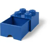 LEGO Aufbewahrungsstein mit schubfach und 4 noppen in blau