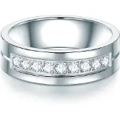 Trilani Ring Edelstahl Zirkonia in silber | Gr.: 52