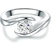 Trilani Ring - Sterling Silber Ring Zirkonia - Gr. 56 - in Silber - für Damen