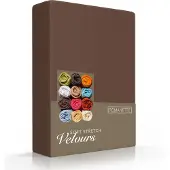 Romanette Spannbettlaken Taupe (Velours)-Lits-Jumeaux (160/180 x 200/210/220 cm)