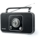 Muse M069R, Tragbar, Analog, FM, MW, 3,5 mm, Schwarz, Silber, Drehregler