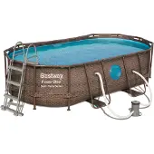Bestway 56714, 7250 l, Gerahmter Pool, Leiter, Braun, 59,1 kg
