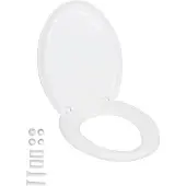 Bath & Shower Toilettendeckel, WC Sitz mit Soft Close, Toilettensitz Einfach zu säubern, Oval weiß