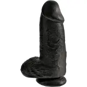 King Cock 9 Chubby - Saugnapf-Dildo mit Hoden (23cm) - schwarz