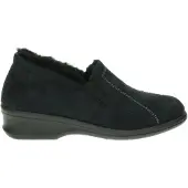 Rohde Farun, Hausschuh (Slipper), Microvelour, schwarz, Lammfellfutter, Weite F1/2 2516-90 36