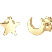 Elli Ohrringe Basic Trend Astro Sterne Halbmond 925 Silber Elli Gold