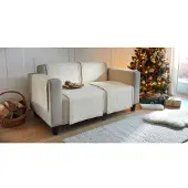 Ibena Plaid Fano Woll-Weiß-50 x 200 cm