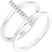 Elli Ring Doppelring Geo Kristalle 925Er Silber Elli Silber
