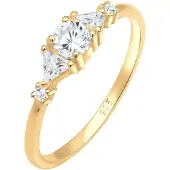 Elli Ring Triangel Zirkonia Funkelnd 925 Sterling Silber Elli Premium Gold